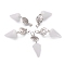 Quartz Crystal Pendants, Rock Crystal Pendants, with Platinum Brass Snap on Bails, Votex/Om Symbol/Tree of Life/Flower of Life/Star of David, Cone Pendulum, 48mm, Hole: 8mm