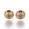 Ion Plating(IP) 304 Stainless Steel Textured Beads, Round, Golden, 6x5mm, Hole: 2mm