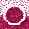 Transparent Inside Colours Glass Seed Beads, Cube, Medium Violet Red, 3.8~4x3.6~4x3.6~4mm, Hole: 1.4~1.5mm, about 4090pcs/pound
