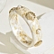 Resin Bangles for Women, Shell Shapes & Half Round, with CCB Plastic & Shell Pearl Beads, Floral White, 7/8 inch(2.35cm), Inner Diameter: 2-5/8 inch(6.55cm)