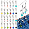NBEADS 120 Pcs Glass Bead Stitch Markers, 12 Colors Matte Round Beads Crochet Markers Glass Locking Stitch Marker Metal Stitch Needle Clip for Knitting Weaving Sewing Accessories Jewelry Making