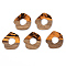 Resin & Walnut Wood Pendants, Orange, 38x38x3mm, Hole: 2mm