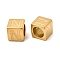 304 Stainless Steel European Beads, Large Hole Beads, Cube with Letter, Golden, Letter N, 7x7x7mm, Hole: 5.5mm