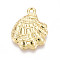 Alloy Pendants, Shell Shape, Golden, 22.5x17x3.5mm, Hole: 1.8mm