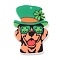 Saint Patrick's Day Acrylic Pendant, Clover, Dog, 40x27.5x2mm, Hole: 1.4mm
