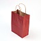 Pure Color Kraft Paper Bags, with Handles, Gift Bags, Shopping Bags, Rectangle, FireBrick, 15x8x21cm