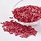 Glass Bugle Beads, Transparent Colours Rainbow, Red, 12x2mm, Hole: 0.5mm, about 5000pcs/bag