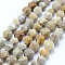 Natural Fossil Coral Beads Strands, Star Cut Round Beads, Faceted, 8~8.5mm, Hole: 1mm, about 48~50pcs/strand, 14.9~15.1 inch(38~38.5cm)
