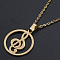 201 Stainless Steel Pendant Necklaces, with Cable Chains and Lobster Claw Clasps, Ring with Music Note, Golden, 17.7 inch(45cm), 1.5mm