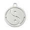 Non-Tarnish 304 Stainless Steel Pendants, Laser Cut, Stainless Steel Color, Flat Round Charm, Yin-yang, 24.5x21x1mm, Hole: 3mm