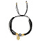 Bohemian Style Glass Seed Braided Bead Bracelets, Evil Eye & Oval with Virgin Marry Jewelry for Women, Black