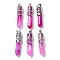 Natural Striped Agate/Banded Agate Big Pointed Pendants, with Alloy Findings, Faceted, Bullet, Platinum, 59~63x11~12mm, Hole: 4x7mm