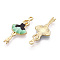 Printed Light Gold Tone Alloy Pendants, Ballerina Dancer Charms, Aquamarine, 29.5x13x2mm, Hole: 1.4mm