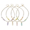 Glass & Shell Pearl &  Synthetic Non-magnetic Hematite Beaded Necklaces, Iridescent Glitter Leaf Charm Necklaces, Mixed Color, 15.75 inch(40cm)