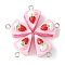 Opaque Resin Imitation Food Pendants, Cake Charm, with Platinum Plated Iron Loops, Pink, 19.5x13.5x13mm, Hole: 2mm