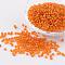 8/0 Glass Seed Beads, Silver Lined Round Hole, Round, Orange Red, 3mm, Hole: 1mm, about 1097pcs/50g