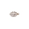 Brass Rhinestone Box Clasps, Flower, Platinum, 20x11.5x6mm, Hole: 2mm