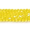 Transparent Electroplate Glass Beads Strands, AB Color Plated, Faceted, Bicone, Yellow, 3.5~3.8x3mm, Hole: 0.8mm, about 107~110pcs/strand, 32.5~34cm