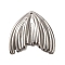 304 Stainless Steel Pendants, Fishtail Charm, Stainless Steel Color, 32x32x2mm, Hole: 1.8mm