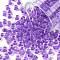 6/0 Glass Seed Beads, Transparent Inside Colours, Round Hole, Round, Purple, 6/0, 4~5x2.5~4.5mm, Hole: 1.2mm, about 4500pcs/bag