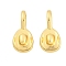 Rack Plating Brass Pendants, Long-Lasting Plated, Lead Free & Cadmium Free, Oval Charms, Real 18K Gold Plated, 13x6.5x4.5mm, Hole: 4x2.5mm