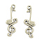 Tibetan Style Alloy Musical Note Pendants, Cadmium Free & Nickel Free & Lead Free, Antique Silver, 31.5x11x3mm, Hole: 2mm