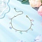 304 Stainless Steel Link Chain Anklets, with Synthetic Moonstone for Women, Colorful, 9-1/8 inch(232mm)