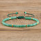 Natural Green Aventurine Beaded Braided Bracelets, Adjustable Women's Bracelets, Inner Diameter: 16cm, Bead: 4~4.5x2~2.5mm