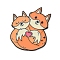 Cute Animal Hug with Heart Enamel Pins, Alloy Brooches for Backpack Clothes, Fox, 27.5x25.5mm
