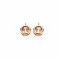 Brass Charms, with Rhinestone, Nickel Free, Flat Round, Real 18K Gold Plated, Gold Quartz, 7x5x3mm, Hole: 1mm