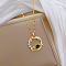 Zinc Alloy Crystal Rhinestone Pendant Necklaces, Golden, Dolphin, 15.75 inch(40cm)
