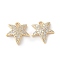 Brass Micro Pave Clear Cubic Zirconia Pendants, Leaf Charms, Cadmium Free & Lead Free, Long-Lasting Plated, Rack Plating, Real 18K Gold Plated, 10.5x10x1.5mm, Hole: 1mm