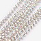 Brass Rhinestone Strass Chains, Cadmium Free & Lead Free, Rhinestone Cup Chain, 2880pcs Rhinestone/bundle, Grade A, Silver Color Plated, Crystal AB, 2mm, about 28.87 Feet(8.8m)/bundle