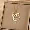 304 Stainless Steel Heart Initial Pendant Necklaces for Women Men, Golden, Letter C, 15.75~17.72 inch(40~45cm)