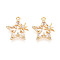 Brass Pave Clear Cubic Zirconia Pendants, Star, Nickel Free, Real 18K Gold Plated, 17x14x3mm, Hole: 1.5mm