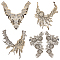 FINGERINSPIRE 4 Styles Floral Embroidered Appliques Polyester Sew on Patches Handmade Gold Patches DIY Craft Appliques with Sequin Corded Flower Gold Patches for Costume Collar Accessories Clothing