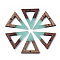 Resin & Walnut Wood Pendants, Triangle, Dark Turquoise, 27.5x24x3.5mm, Hole: 1.8mm