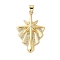 Brass Micro Pave Cubic Zirconia Pendants, Star, Rack Plating, Cadmium Free & Lead Free, Long-Lasting Plated, Real 18K Gold Plated, 33x21.5x4.5mm, Hole: 4x3mm