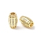 Brass Micro Pave Cubic Zirconia Beads, Oval, Rack Plating, Long-Lasting Plated, Cadmium Free & Lead Free, Real 18K Gold Plated, 13.5x8mm, Hole: 3.5mm