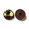 Opaque Resin Imitation Food Decoden Cabochons, Donut, Coconut Brown, 19~20x8~10.5mm