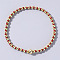 Korean Style Glass Seed & Brass Round Beaded Stretch Bracelets for Women, Dark Red, Inner Diameter: 6-1/2 inch(16.5cm)