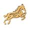 304 Stainless Steel Pendants, Laser Cut, Horse Charm, Real 18K Gold Plated, 37.5x21x1mm, Hole: 1mm