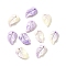Synthetic Shell Dyed Carved Feather Charms, Lilac, 14x9x3mm, Hole: 1mm