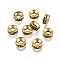 Tibetan Style Spacer Beads, Flat Round, Cadmium Free & Lead Free, Antique Golden, 7.5x3mm, Hole: 2.5~3mm, about 2000pcs/1000g