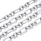 Tarnish Resistant 304 Stainless Steel Figaro Chains Chains, Unwelded, with Spool, Oval Link Chains, Stainless Steel Color, 14x7x2mm and 9x7x2mm, about 82.02 Feet(25m)/roll