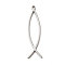 Non-Tarnish 304 Stainless Steel Pendants, Jesus Fish Charm, Stainless Steel Color, 31x8.5x1mm, Hole: 1.2mm