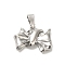 Rack Plating Brass Pendants, Long-Lasting Plated, Lead Free & Cadmium Free, Bowknot, Platinum, 16x21.5x2.5mm, Hole: 9x4mm