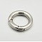 Tarnish Resistant Ring Smooth 304 Stainless Steel Spring Gate Rings, O Rings, Snap Clasps, Stainless Steel Color, 9 Gauge, 17x3mm