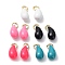 Brass Pendants, with Enamel, Lead Free & Cadmium Free, Teardrop, Mixed Color, 12x6x7mm, Hole: 3.4mm