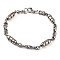 Tarnish Resistant 201 Stainless Steel 8 Link Chain Bracelets, with 304 Stainless Steel Clasps, Stainless Steel Color, 8-3/4 inch(22.1cm)